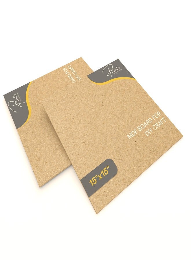 Pilwal's ™ 15" x 15" inch MDF Sheets - Smooth Unfinished MDF SQUARE Sheet - Board Coutouts for craft DIY, lippan art, Painting, Decoupage, Resin Art, Pyrography, Laser Cutting (15x15 inch MDF Boards, 4mm thickness, 2 Piece) - Image 2